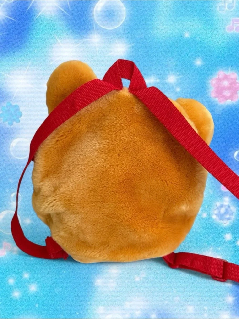 Disney Store Winnie the Pooh Head Vtg backpack with red straps 13